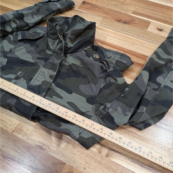 Love Tree Womens Camo Jacket Small Pockets Zip Button Lightweight Cinch Waist - Picture 11 of 13